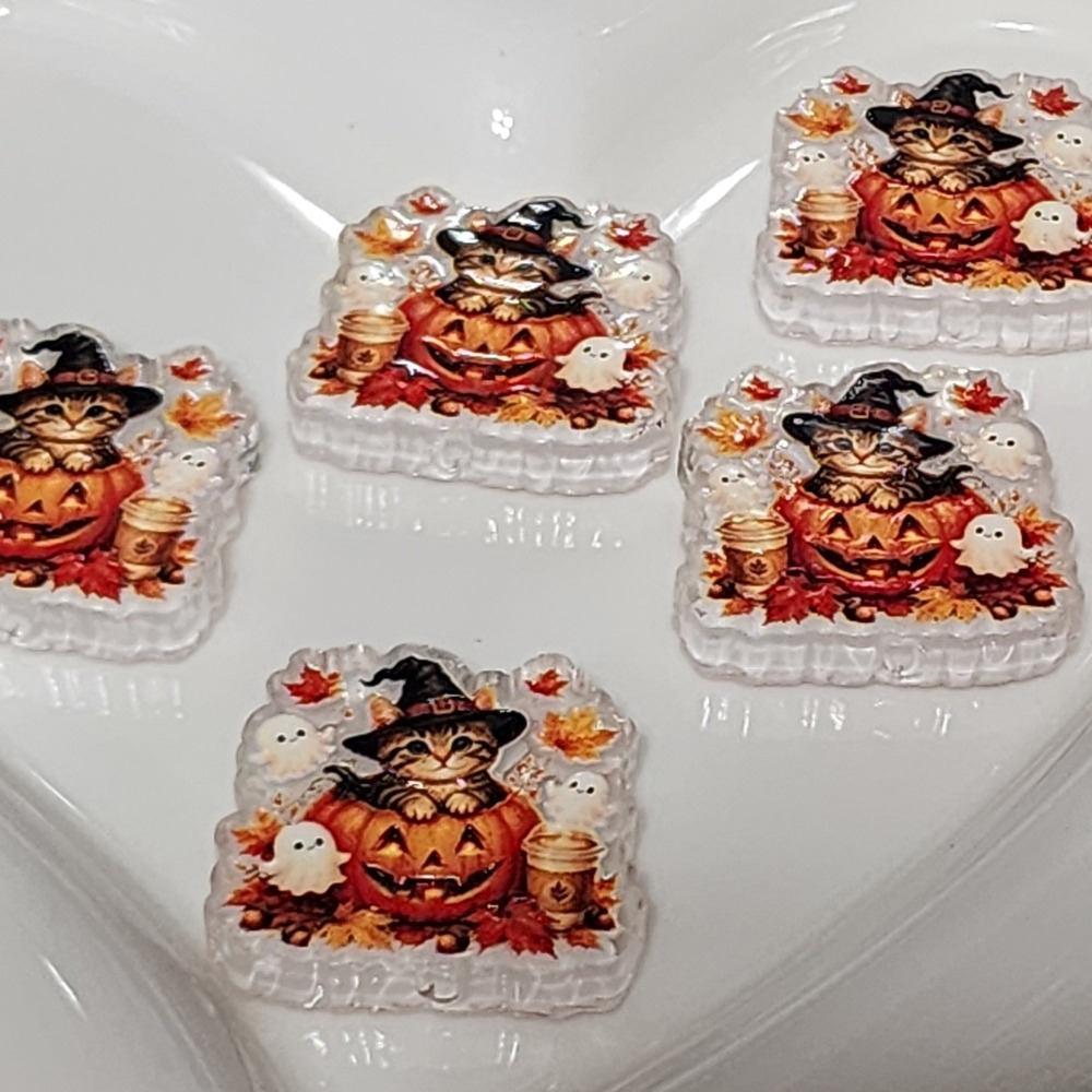 Halloween Cat Beads 2 Pcs Focal Bead Beaded Pen Pumpkin Fall Ghost